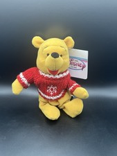 DISNEY WINNIE THE POOH 98 HOLIDAY SNOWFLAKE SWEATER BEAN BAG PLUSH  CERTIFICATE