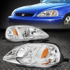 FOR 99-00 HONDA CIVIC EJ EM EK CHROME HOUSING AMBER CORNER HEADLIGHT SIGNAL LAMP