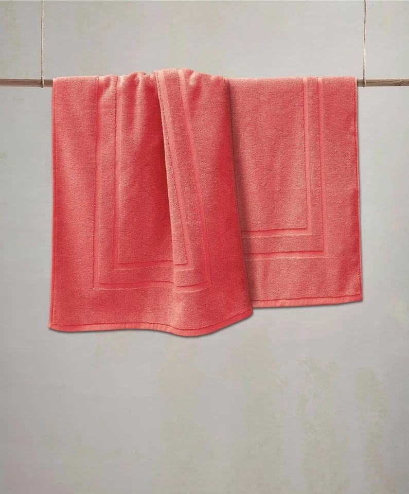Alfombrillas de baño de felpa de algodón de 2 piezas Feather & Stitch - coral suave cómodo, 30x21 pulgadas Foto 4 de 4
