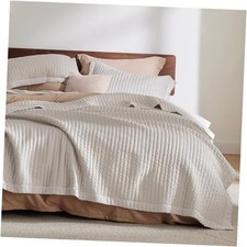 California King Quilt - Cal Cal King 111" x 106" 01 - Linen Striped Border 