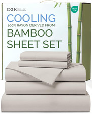 Cooling Split King Bed Sheets - 100 Bamboo Rayon - Ultra Soft Luxury Set