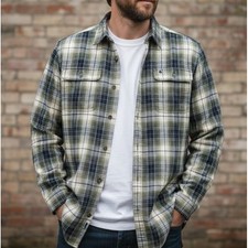 Carhartt Men's XL Long Sleeve Plaid Flannel Shirt Original Fit Green White Work