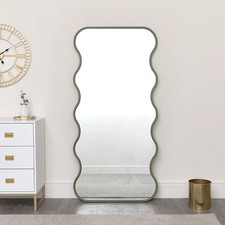 Olive Green Full Length Wave Mirror 163cm x 80cm wall mirror floor leaner mirror