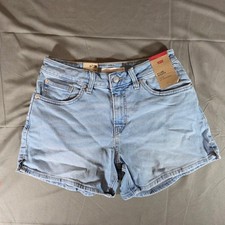 Levis A-Line Shorts Womens 28 Light Wash Blue Mid Rise Denim S112444 ADBD NWT