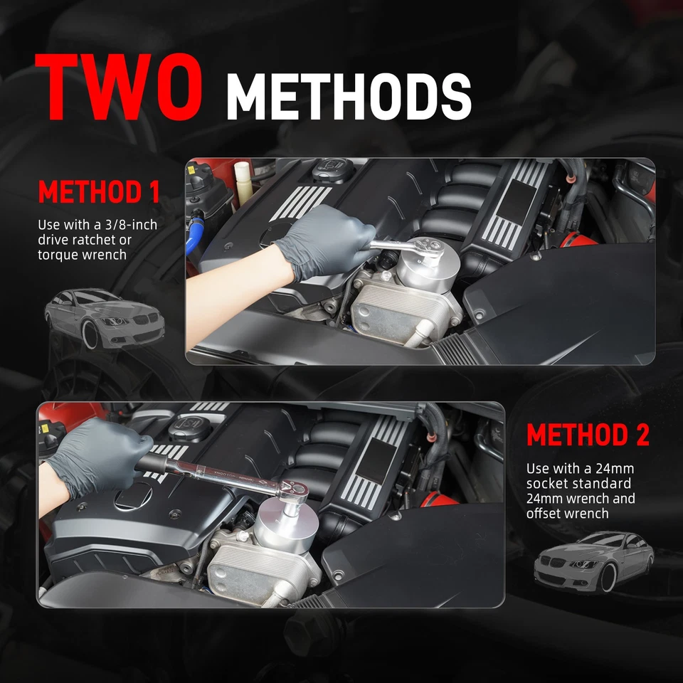 Llave de filtro de aceite de flauta 86,6 mm 16 tapa de carcasa de herramienta para BMW 320i 328i 335i 535i Foto 2 de 4