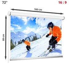 72" Beamer Leinwand Projektorleinwand 16:9 160x89 cm Heimkino Rollo Screen HD