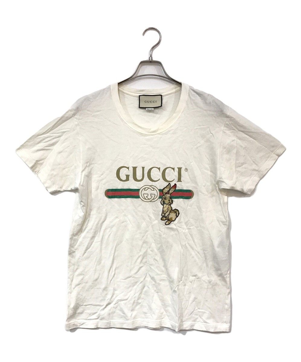 Authentic GUCCI Rabbit Applique Old Logo T-shirt Short