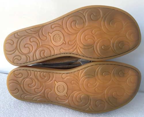 Born Sandalen IWA ~ Damen 8M ~ gewebtes graues Wildleder ~ Reißverschluss hinten Gladiator-Flats ~ NEU - Bild 12 von 15