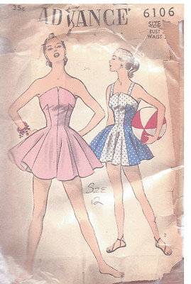 1950s Vintage Sewing Pattern BATHING SUIT-SWIMSUIT B30 1950s Vintage Sewing Pattern BATHING SUIT-SWIMSUIT B30