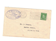 Australia 1942 1 1/2d GeoV! W HENRY TIMBER MERCHANTS Cover,cds GEELONG Vic