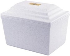 Large/Adult White Polymer Single Funeral Cremation Urn Burial Vault