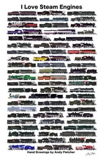 I Love Steam 11"x17" Railroad Poster by Andy Fletcher signed