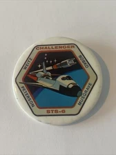 Space Shuttle Challenger STS-6 2.25" Button Bobko Musgrave Weitz Peterson Pin