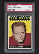 1965 Topps #110 Bruce MacGregor PSA 7 NM Vintage Detroit NHL Hockey 1965-66