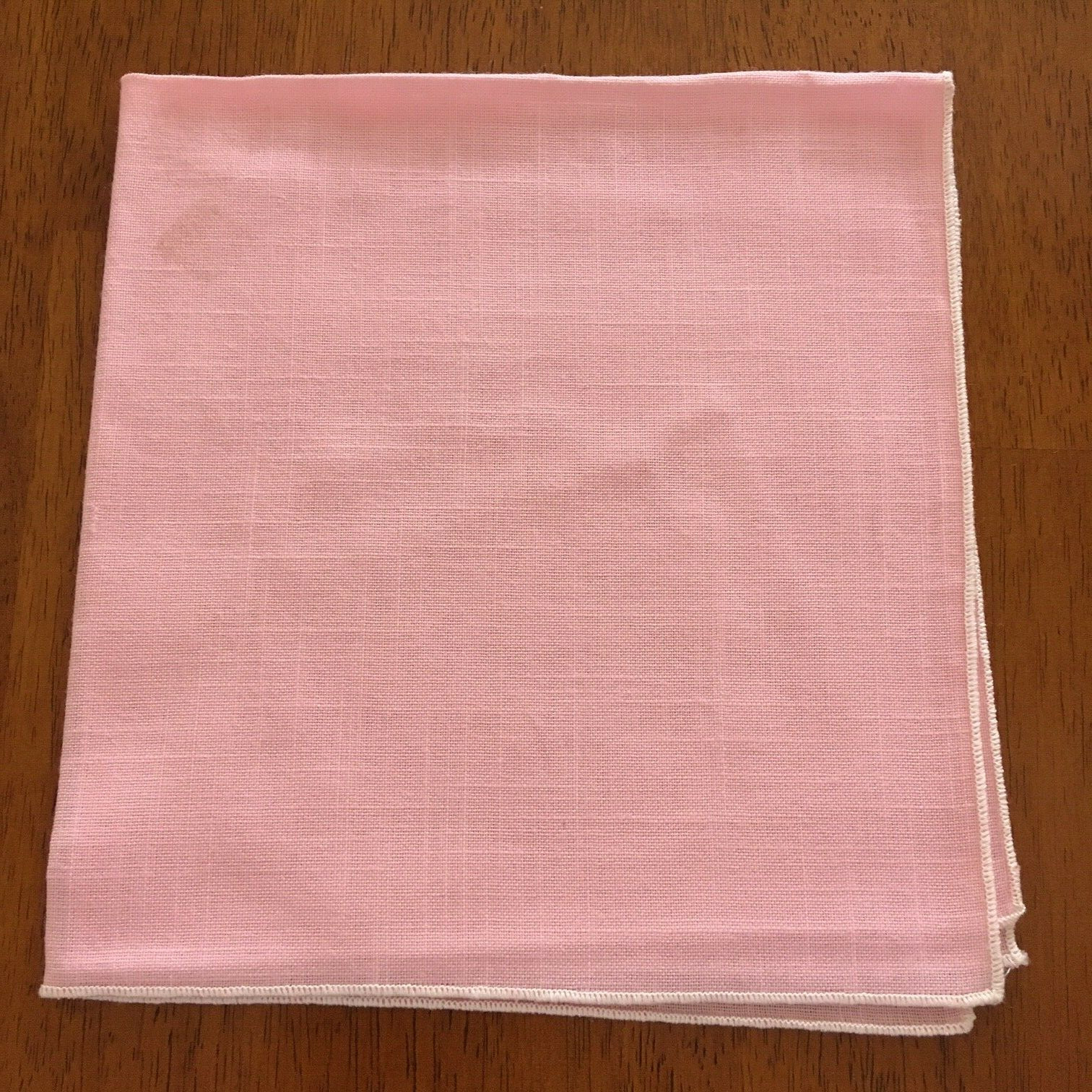 Vintage Table Runner Floral Linen Embroidered 34"x12" 4 Pink Napkins 16