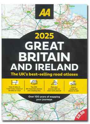 Großbritannien und Irland: AA 2025 NEU Taschenbuch Straßenatlas Karte UK