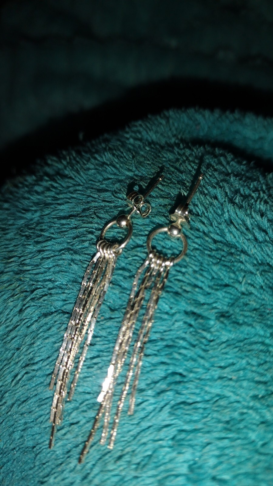 retro sterling silver Waterfall Dangle Earrings - image 1