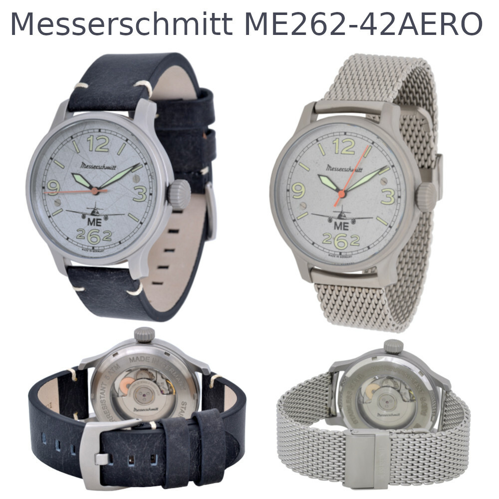 Messerschmitt Automatic Pilot Watch ME262-42 Aero with Aircraft Sheet Metal  Dial