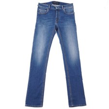 Handpicked Slim-Fit 'Ravello' Medium Blue Contrast Wash Denim Jeans 32 NWT