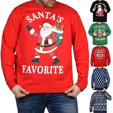 Mens Christmas Jumper New Pullover Xmas Gift Unisex Santa Snowman Sweatshirt Top