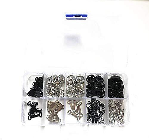 Kit de 50 pares de sujetadores a presión negros plateados para ganchos de coser y botones de ojos - Imagen 6 de 6