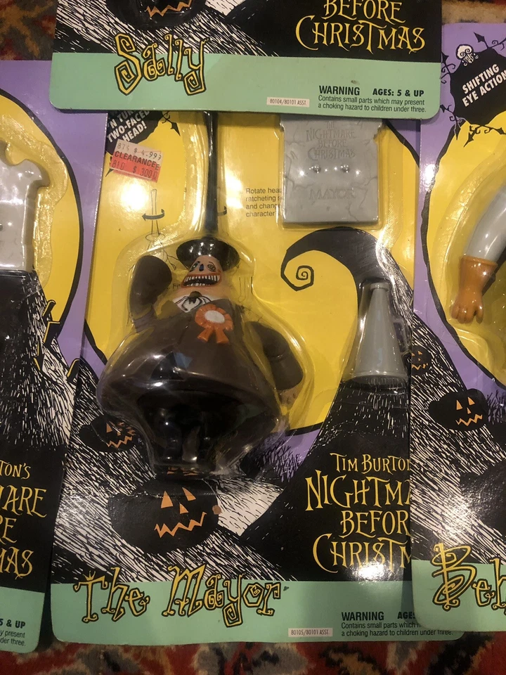 4 diferentes sin abrir Pesadilla antes de Navidad 1993 Hasbro Hombre Lobo, Alcalde, Beh Foto 4 de 4