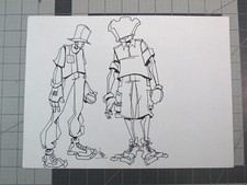vtg 1990s rap hip hop -  Original art Joe Buck comic concept style sheet 14B