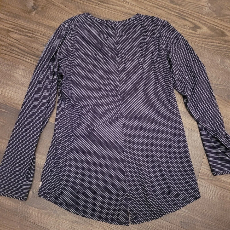 Camiseta de mujer Royal Robbins a rayas manga larga talla grande azul informal equipo de viaje Foto 3 de 4