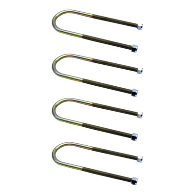 Leaf Spring U-Bolt for 3 Inch Axle Tube, 10 Inch Long, Set of 4 Steel