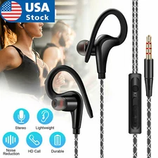 In-Ear Wired Sport Running Earphone Earbuds Over ear Hook Headphone 3.5mm w/MIC