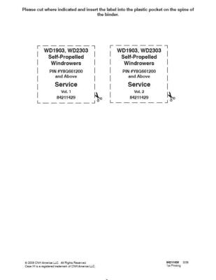 CASE IH WD1903,WD2303 SELF PROPELLED WINDROWERS SERVICE MANUAL | eBay