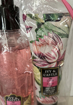 Ivy & Castle Pink Citrus Hand Wash 8.4 fl oz and Hand Cream 3.3 oz New Gift wrap