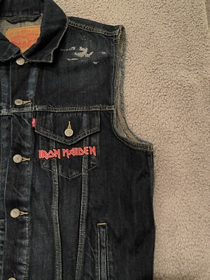 Vintage Levi's Denim Vest Iron maiden Killers 80s 90s Y2k Heavy