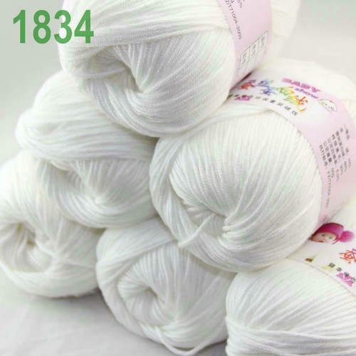 Sale 6 Balls x 50g DK Baby Soft Cashmere Silk Wool Hand Knitting Crochet Yarn 34 - 第 1/24 張圖片