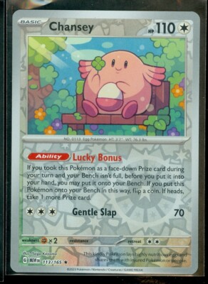 Pokemon CHANSEY 113/165 - Pokemon 151 - RARE Rev Holo - - MINT | eBay