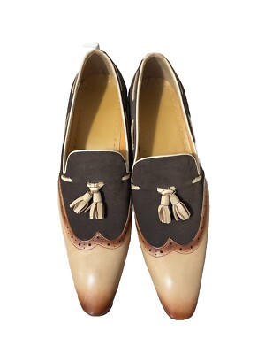 VERO CUOIO LoaferLeather MixColorWingtipLuxuryShoes NewWithout Box Size 46/13 US