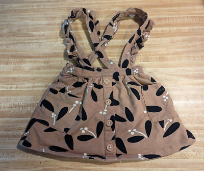 Wonder Nation Baby Girl Size 18 Months Cotton Blend Brown Floral Jumper  Dress