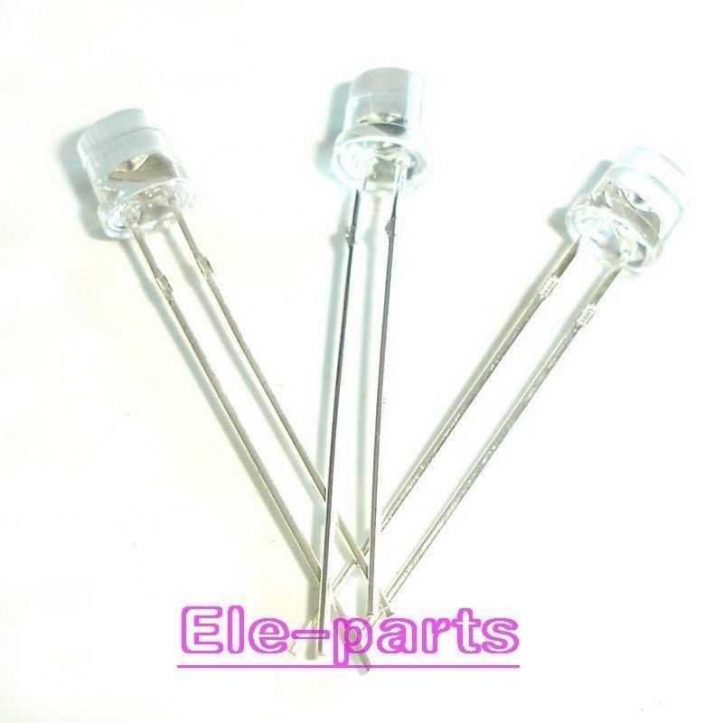 100 PCS LED 5MM 2 Pin Flat top Yellow LED Light Emitting Diode Lamp DIP ...