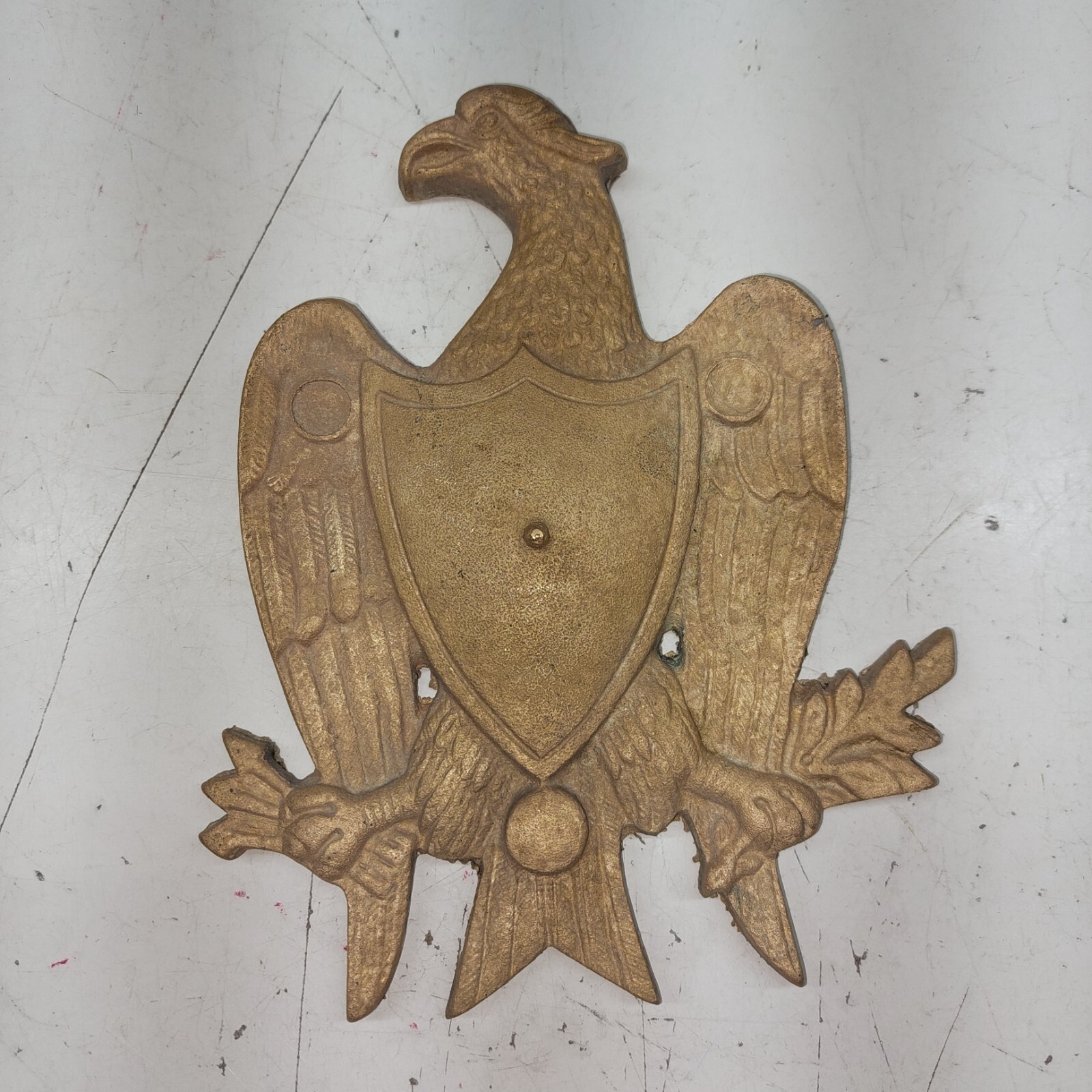 VINTAGE SOLID CAST BRONZE EAGLE WALL PLAQUE eBay
