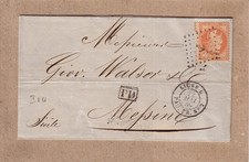 LETTRE POUR MESSINE ITALIE , CACHET " LIGNE U PAQ. FR. N°2 " CERES + ANCRE 1869