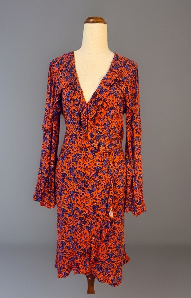 Womens Size 10 Floral Slip On Dress Knee Length Pre-owned By H&M October Sale