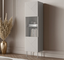 Hochvitrine Art Deco Cashmere 51 Highboard Wohnzimmer Vitrinenschrank M24