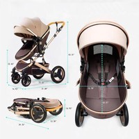 Luxury Baby Stroller 2 in 1 with Bassinet Mode Foldable Infant Stroller UK