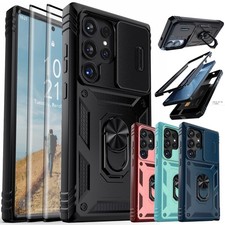 For Samsung Galaxy S25 Edge S24 S23 S22 S21 Ultra S20 FE Case Ring stand Cover