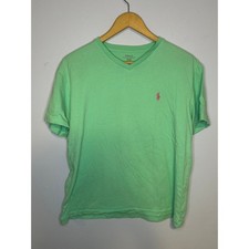 Aqua Polo Ralph Lauren Classic Fit V-Neck T-Shirt 100 Cotton - Men's M