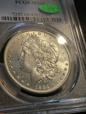 1904-O Morgan Dollar Silver $1 MS 64 PCGS Graded CAC Sticker Green