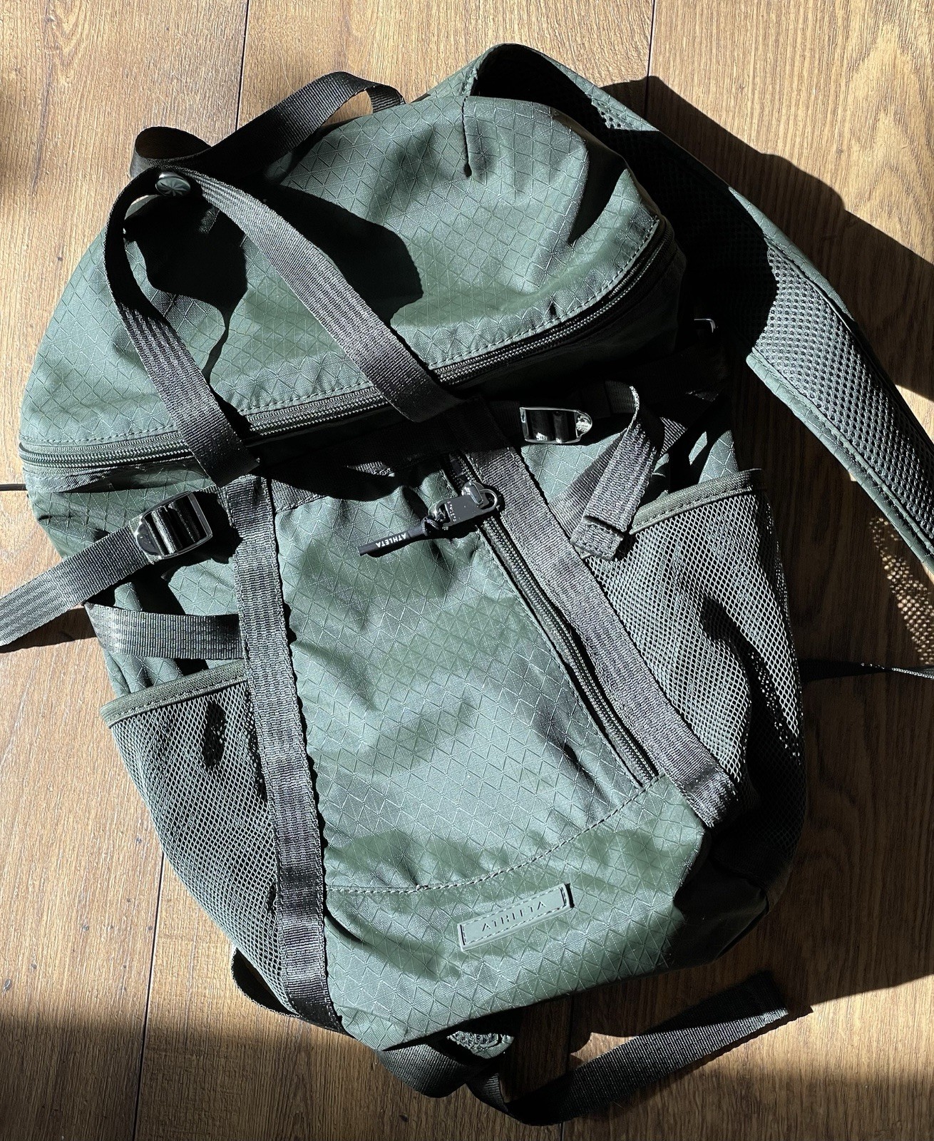 ATHLETA Excursion Backpack Dark Green Nylon Great… - image 22