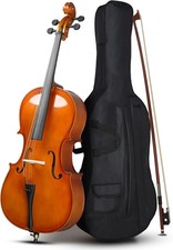 Ktaxon 3/4 Cello, Beginner Cello Acoustic Cello Set with Portable Bag, Bow, Rosi