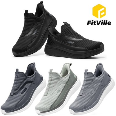 #ad FitVille Men#x27;s Extra Wide Slip On Walking Shoes Arch Support Sneakers $45.99