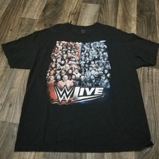 WWE Shirt XL Black Cotton Authentic Double Sided "I Was There" 2017 Graphic